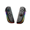 Produktbild: Wigento Joypads für Nintendo Switch, Hall Effekt Joysticks, RGB Beleuchtung, 6 Achsen Gyro, Turbo Funktion, kabelloser Gaming Controller (Schwarz)