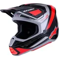 Produktbild: Alpinestars Motocross-Helm S-M7 Rise - Schwarz/Silber/Flo Rot Glossy