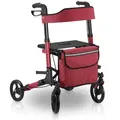 Produktbild: ROLLATOR Vital rot klappbar mit Sitzfläche & Einkaufstasche