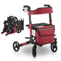 Produktbild: Rollator Gehhilfe Laufhilfe Gehwagen Aluminium faltbar Sitzfläche Tasche B-WARE