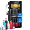 Produktbild: Klarstein Mini Kühlschrank mit Glastür, Mini-Kühlschrank für Zimmer, Getränkekühlschrank Klein mit Verstellbaren Ablagen, Kleiner Kühlschrank 242 Liter, Indoor/Outdoor Kühlschrank Leise
