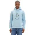 Produktbild: TOM TAILOR Hoodie PRINTED aus Baumwollmix blau M (48)