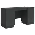 Produktbild: vidaXL Schreibtisch mit Regal Schwarz 142,5 x 50 x 75 cm Holzwerkstoff - Schwarz
