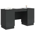 Produktbild: vidaXL Schreibtisch mit Regal Schwarz 142,5 x 50 x 75 cm Holzwerkstoff, Moderne Wohnzimmermöbelsets, rechteckige Designs, langlebige modulare Möbel, vielseitige Nutzung für schicke Innenräume