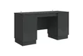 Produktbild: vidaXL Schreibtisch Schreibtisch mit Regal Schwarz 142,5 x 50 x 75 cm Holzwerkstoff (1-St)