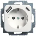 Produktbild: Busch-Jaeger 20 EUCB2USBAC-214 Schutzkontakt-/USB-A+C Steckdose Safety+, mit Befestigungskrallen, alpinweiß glänzend, Reflex SI