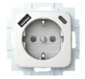 Produktbild: Busch-Jaeger USB-Steckdose alpinweiß 20 EUCB2USBAC-214 SCHUKO® Safety+ Reflex SI