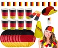 Produktbild: Amscan - großes Deutschland Fan-Set (24-teilig) Pappteller Hut Schminke EM WM