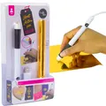 Produktbild: Crafts&Co® Heißfolienstift Starter-Set mit USB-Anschluss | Heißfolien-Stift inkl. Goldfolie | Hot Foil Pen für Kartenbasteln, Scrapbooking & DIY-Projekte | Weiß