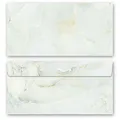 Produktbild: Briefumschläge Marmor & Struktur, MARMOR HELLGRÜN 10 Briefumschläge (ohne Fenster) DIN LANG (220x110 mm) | Paper-Media