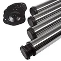Produktbild: SOTECH 4 Stück Tischbeine Höhe 710 mm Ø 76/80 mm Stahl verchromt belastbar bis 300 kg (75 kg pro Stück), Schreibtischbeine mit 32 mm Höhenverstellung Tischfüße