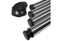 Produktbild: SO-TECH® Tischbein Ø 76 / 80 mm, belastbar bis 75 kg pro Stück, H: 71cm, Stahl, Chrom poliert, höhenverstellbar bis 32mm, 4x