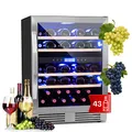 Produktbild: Klarstein Einbau-Weinkühlschrank, 2 Zonen Getränkekühlschrank Klein, Kleiner Weinschrank 129L, Wein-Kühlschrank Klein mit Glastür, Indoor/Outdoor Flaschenkühlschrank, Wine Fridge für 43 Flaschen