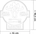 Produktbild: Gartenschild | Grill Schild | Bulle Grill & Chill Lounge | Stahl, Farbe:BBQ Lounge Edelrost