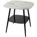 Produktbild: Livetastic Couchtisch, Schwarz, Weiß, Metall, Glas, Marmoroptik, quadratisch, konisch, 55x55x55 cm, Wohnzimmer, Wohnzimmertische, Couchtische, Couchtische Marmoroptik