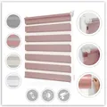 Produktbild: Doppelrollo Duo-Rollo Klemmfix, ohne Bohren, blickdicht, LICHTBLICK ORIGINAL, Lichtschutz, ohne Bohren, freihängend, Klemmfix, einfache Montage des Rollos rosa 50 cm x 130 cm