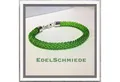 Produktbild: Edelschmiede925 Armband Häkelarmband hellgrün 925 Verschluß Karabiner Unikat Handarbeit
