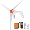 Produktbild: VEVOR 500 W Windkraftanlage, 12 V Windgenerator, 3-Blatt-Windkraftgenerator mit Anemometer, MPPT-Regler und einstellbarer Windrichtung, geeignet für Zuhause, Bauernhof, Wohnmobile, Boote