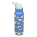 Produktbild: KLEAN KANTEEN Isolierte Kinderflasche, 355ml, Flip Sport Cap mit Trinkhalm, hellblau/Regenbogen, Rainbows Blue