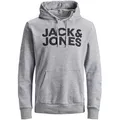 Produktbild: Jack & Jones Herren Hoodie Kapuzenpullover Pullover JJECORP Grau Reg /Large Print S