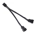 Produktbild: SilverStone 40102 SST-CPF01 - 10 cm PWM Lüfter Splitter Kabel für 2 Lüfter, schwarz gesleevt