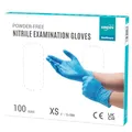 Produktbild: EUROPAPA 100x Nitrilhandschuhe Box Einweghandschuhe, Einmalhandschuhe, Untersuchungshandschuhe, Nitril Handschuhe, puderfrei, ohne Latex, unsteril, latexfrei, disposible gloves (XS, Blau)