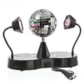 Produktbild: SATISFIRE Spiegelkugel 2 LED Schwanenhals Spots Party Disco Effekt USB/Batterie