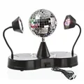 Produktbild: Spiegelkugel mit 2 LED Schwanenhals Spots Party Disco Effekt USB/Batterie