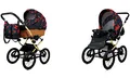 Produktbild: BabyLux ALU 2in1 Kinderwagen für Kleinkinder – Kinderwagen für Neugeborene und Kleinkinder – Baby Neugeborenen Kinderwagen – 59x105x125cm – Max. 15kg – Red Bow Gold Frame