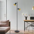 Produktbild: Stehleuchte Standleuchte Gelenklampe Spotstrahler beweglich schwarz gold H 144cm