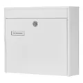 Produktbild: Burg-Wächter Zaun-Briefkasten ohne Zeitungsfach mit Namensschild, Verzinkter Stahl, Einwurf-Format DIN C4, Inkl. 2 Schlüssel, POTSDAM 878 W, Weiß (ähnlich RAL 9016)