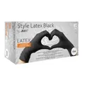 Produktbild: Style Latex Black Einmalhandschuhe, puderfrei, schwarz 14-028-M , 1 Karton = 10 Packungen à 100 Stück, Größe M