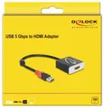 Produktbild: Delock 62736 USB 3.2 Gen 1 (USB 3.0) / HDMI Adapterkabel [1x USB 3.2 Gen 1 Buchse A (USB 3.0) - 1x HDMI-Buchse] Schwarz