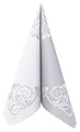 Produktbild: APARTina Servietten Ornamente 40x40 cm stoffähnlich Airlaid, stoffähnliche Hochzeitsservietten Serviette Hochzeit Einwegserviette - BELLISSIMA silber
