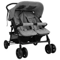 Produktbild: Zwillingskinderwagen Geschwisterwagen Kinderwagen Buggy Kinder Baby Stahl vidaXL