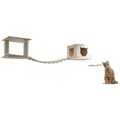 Produktbild: Katzen Kletterwand TOP Wand-Kratzbaum Hängebrücke Sisal Höhle Massivholz