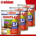 Produktbild: Wilckens 3 x 750 ml Buntlack 2in1 glänzend RAL 3000 Feuerrot innen und außen