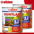 Produktbild: Wilckens 2 x 750 ml Buntlack 2in1 glänzend RAL 3000 Feuerrot innen und außen