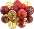 Produktbild: Christbaum-Micro-Kugeln Rot & Goldfarben 3er mix Ø 3 cm aus Glas - 9er Set