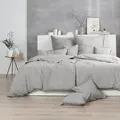 Produktbild: Enrico Coss Bettwäsche Stonewashed 135x200 cm + 80x80 cm | kitt - grau
