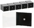 Produktbild: PEARL CD Jewel Case: Doppel CD Jewel Boxen im 50er-Set, schwarzes Tray (Leerhüllen, Hüllen für 2, Box)
