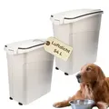 Produktbild: 2x Futtertonne Luftdicht mit Deckel Futtertonne Pferd Hund Hundefutter Aufbewahrung Hundefutter Box Trockenfutter Aufbewahrung Futterbox 54 L