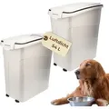 Produktbild: 2er Set Futtertonne Luftdicht mit Deckel Futtertonne Pferd Hund Hundefutter Aufbewahrung Hundefutter Box Trockenfutter Aufbewahrung Futterbox 54 L - Weiß