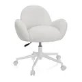 Produktbild: hjh OFFICE 719225 Kinder- und Jugenddrehstuhl aus Teddystoff Kid Teddy I Schreibtischstuhl höhenverstellbar, Weiß
