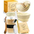 Produktbild: Krustenzauber Gärkorb Brot Backen Zubehör - Einzeln oder im Set - Gärkorb, Bäckermesser etc Gärkorb-Set + 600ml Starter + Zubehör