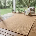 Produktbild: SIMPEX Indoor Outdoor Teppich Wetterfest Sisal, Boho Modern Design, Küche, Terrasse, Garten und Balkon, Größe: 160 x 230 cm, Farbe: Beige-3