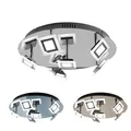 Produktbild: LED Deckenlampe Deckenleuchte Fernbedienung dimmbar Nachtlicht bewegliche Spots, Glas Kunststoff Metall Chrom, DxH 45x10 cm, Wofi 9197.12.01.6450