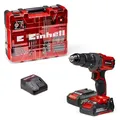 Produktbild: Einhell Akku-Schlagbohrschrauber TE-CD 18/2 Li-i +64 (2x2,0Ah) Power X-Change (Li-Ion, 18 V, 44 Nm, 2-Gang-Getriebe, inkl. 2x 2,0 Ah Akkus, Ladegerät, Koffer, 64-tlg. Zubehör-Set)