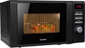 Produktbild: Mikrowelle Schwarz mit Grill 20L 1000W Kombigerät - Hanseatic 819021 AG720CGE-PM