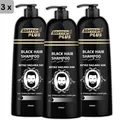 Produktbild: 3x Softto+Plus Schwarzes Haarfärbe-Shampoo Haarfärbendes Shampoo Haarfarbe 10Min